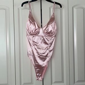 Light pink Satin bodysuit